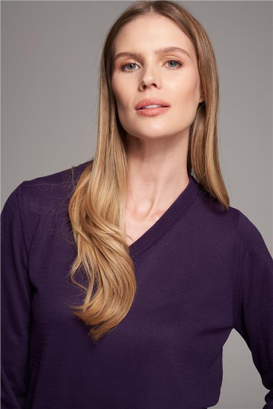 Çetinkaya Miyamira V Yaka Mürdüm Kazak