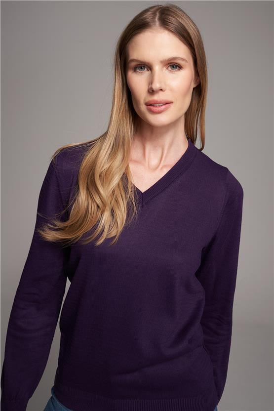 Çetinkaya Miyamira V Yaka Mürdüm Kazak