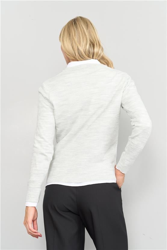 Çetinkaya Miyamira V Yaka Triko Gri