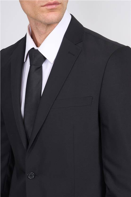 Çetinkaya Slim Fit 6 Drop Altınyıldız Erkek Siyah Takım Elbise