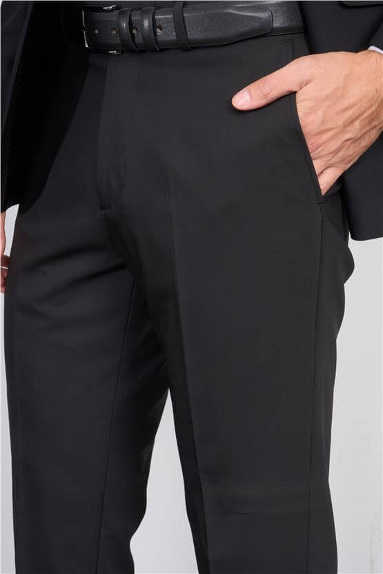 Çetinkaya Slim Fit 6 Drop Altınyıldız Erkek Siyah Takım Elbise