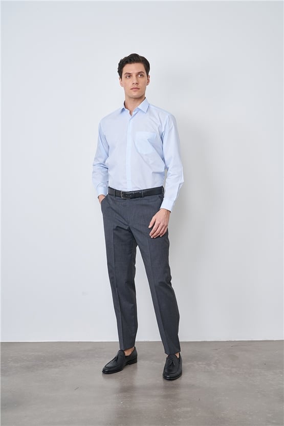 Çetinkaya T.Cotton Buz Mavisi Erkek Gömlek