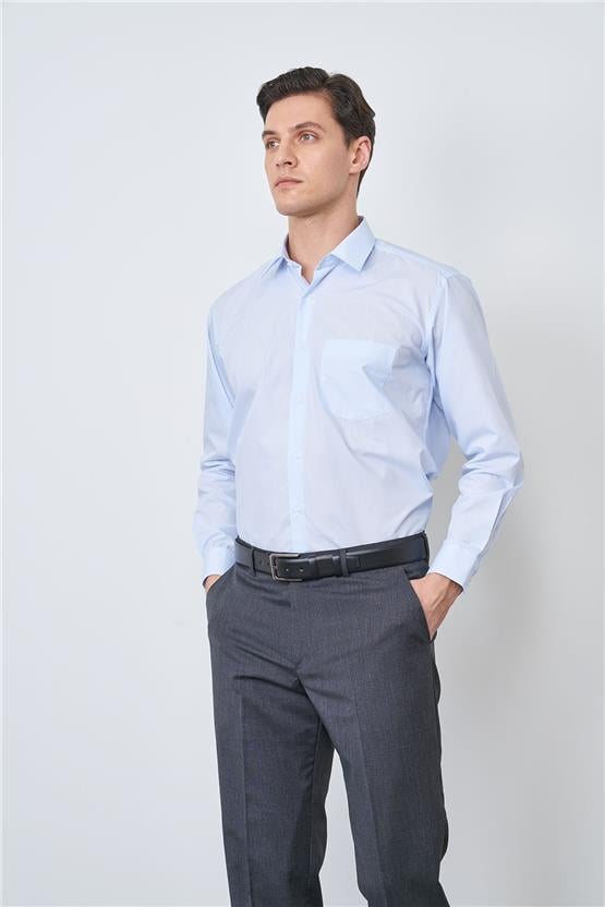Çetinkaya T.Cotton Buz Mavisi Erkek Gömlek