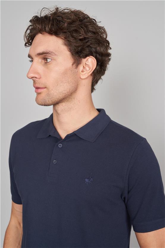 Chester Polo 2742-L Erkek Polo Yaka Pike T-Shirt Lacivert %100 Pamuk