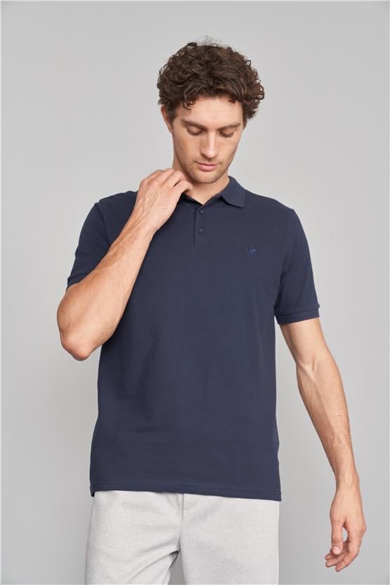 Chester Polo 2742-L Erkek Polo Yaka Pike T-Shirt Lacivert %100 Pamuk