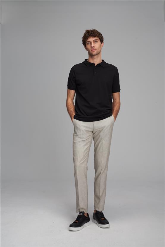 Chester Polo 2742-L Erkek Polo Yaka Pike T-Shirt Siyah %100 Pamuk