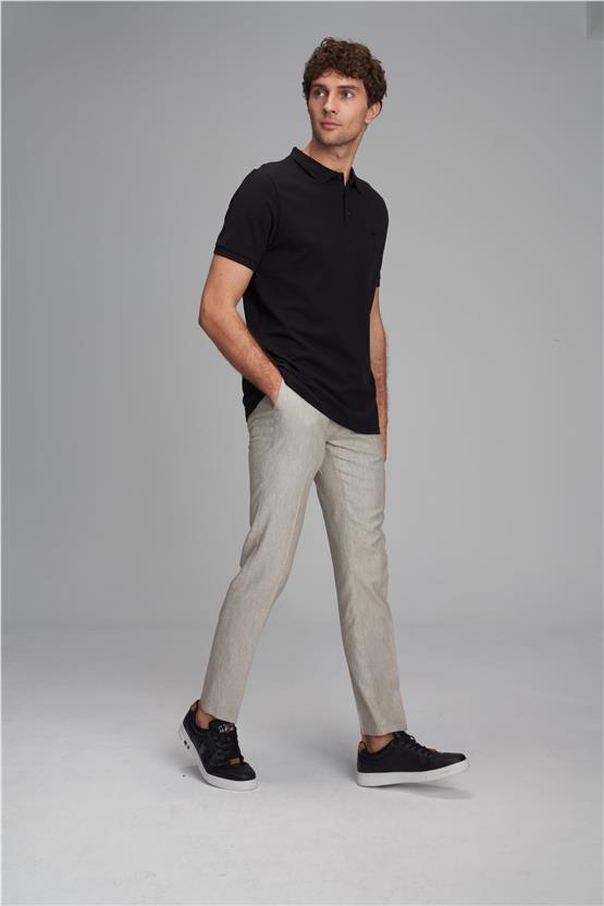 Chester Polo 2742-L Erkek Polo Yaka Pike T-Shirt Siyah %100 Pamuk