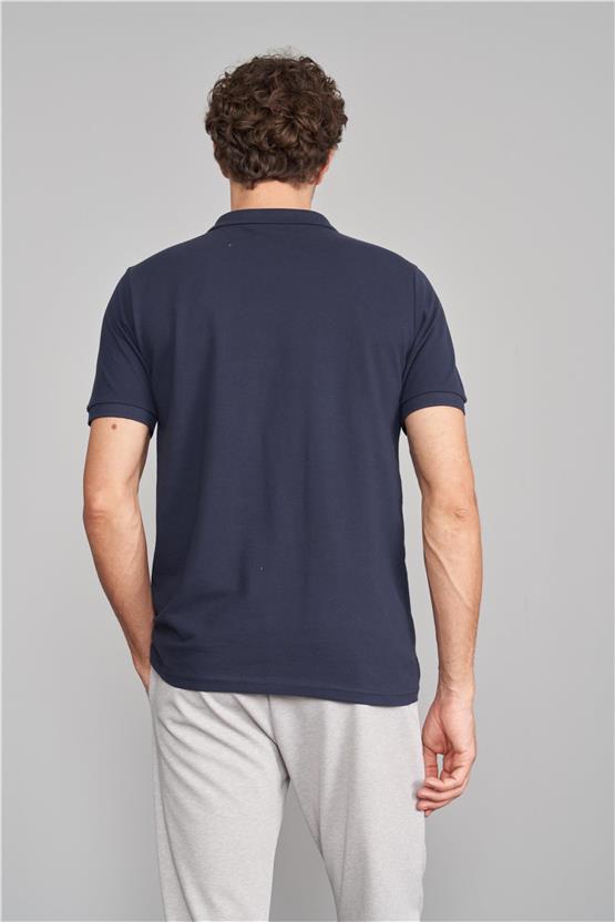 Chester Polo 2742-L Erkek Polo Yaka Pike T-Shirt Lacivert %100 Pamuk