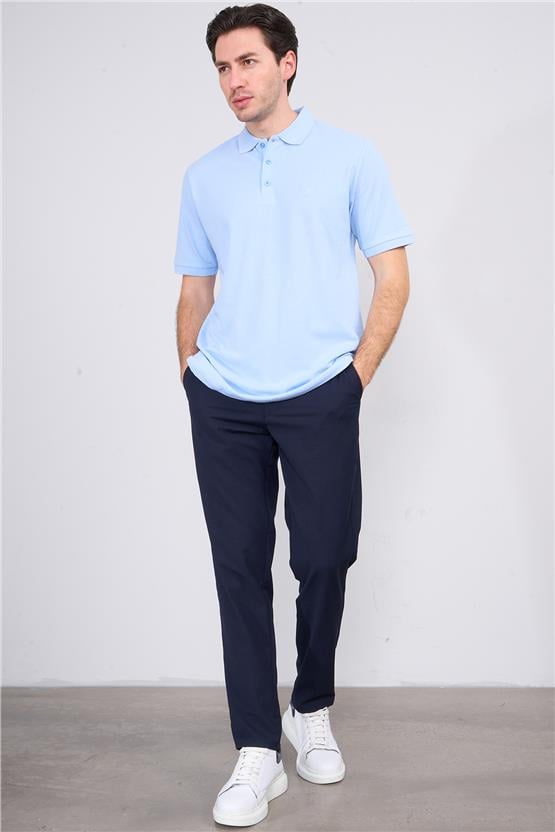 Chester Polo 2742-L Erkek Polo Yaka Pike T-Shirt Bebe Mavi %100 Pamuk