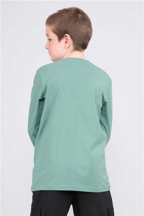 Chester Polo 32581 Erkek Çocuk Bisiklet Yaka Baskılı Süprem Body 4-12 Yaş Eski Yeşil