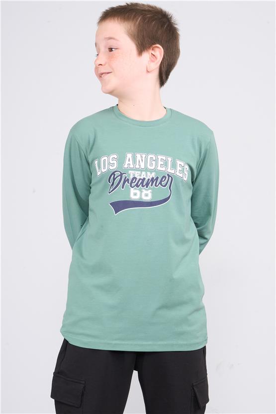 Chester Polo 32581 Erkek Çocuk Bisiklet Yaka Baskılı Süprem Body 4-12 Yaş Eski Yeşil