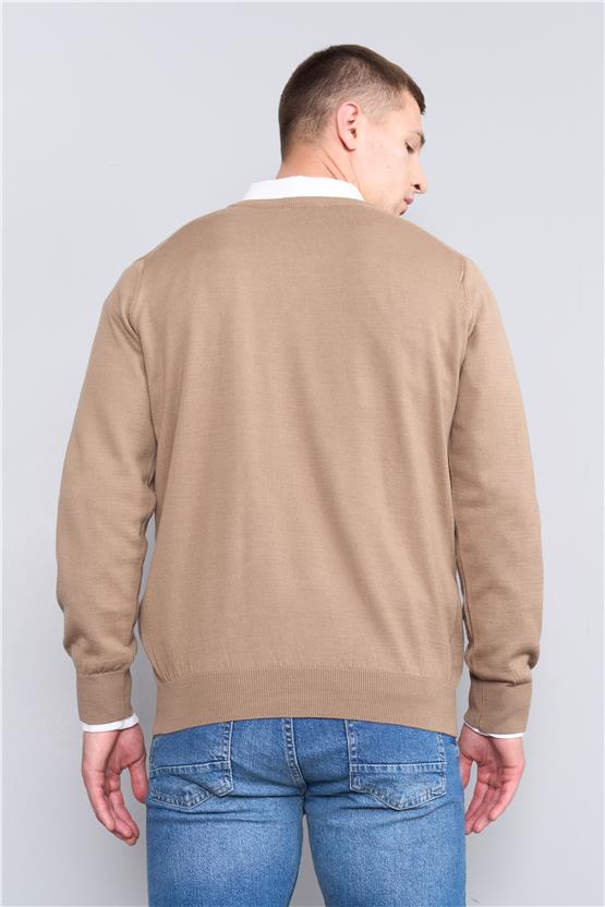 Chester Polo 3605 V Yaka Regular Triko Camel