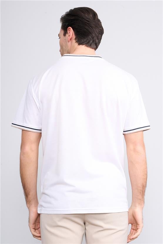 Chester Polo 3792 Erkek Bisiklet Yaka 30/1 Pike T-shirt Optik Beyaz