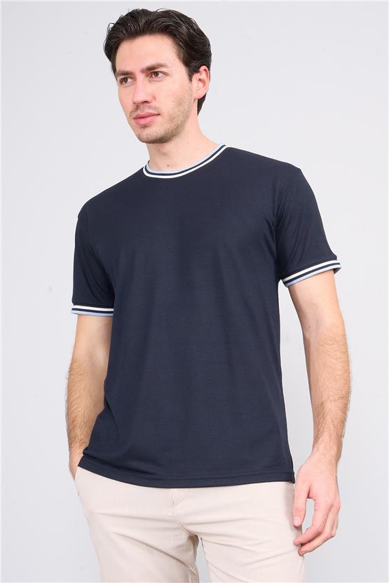 Chester Polo 3792 Erkek Bisiklet Yaka 30/1 Pike T-shirt Lacivert