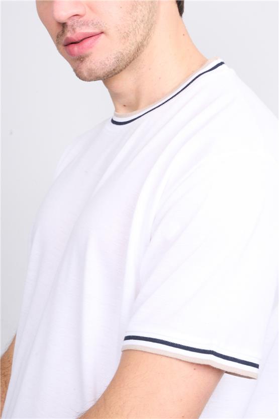 Chester Polo 3792 Erkek Bisiklet Yaka 30/1 Pike T-shirt Optik Beyaz