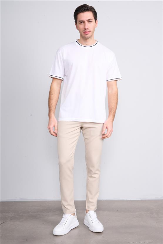 Chester Polo 3792 Erkek Bisiklet Yaka 30/1 Pike T-shirt Optik Beyaz