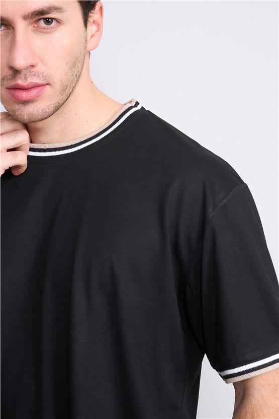 Chester Polo 3792 Erkek Bisiklet Yaka 30/1 Pike T-shirt Siyah