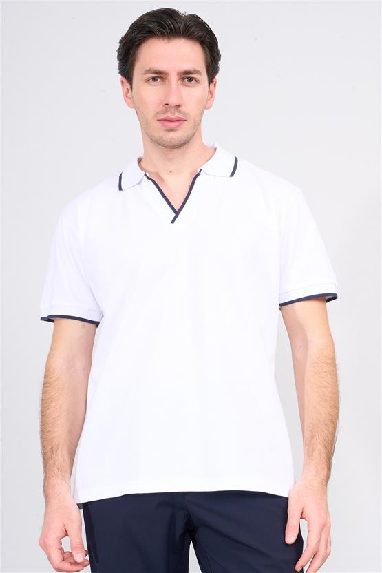 Chester Polo 3794 Erkek Apaş Yaka Penye Pike T-shirt Beyaz