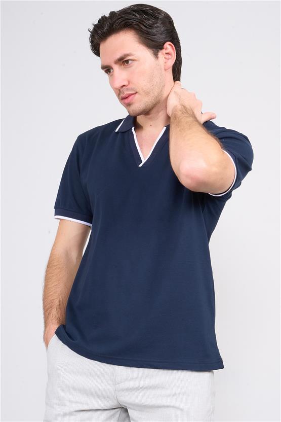 Chester Polo 3794 Erkek Apaş Yaka Penye Pike T-shirt Lacivert