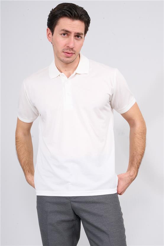 Chester Polo 3797 Erkek Polo Yaka 30/1 Pike T-shirt Krem