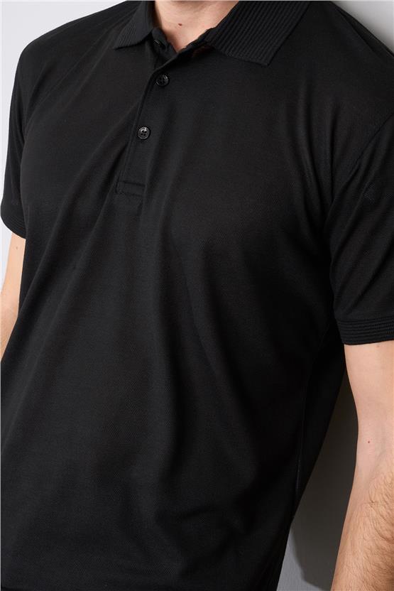 Chester Polo 3797 Erkek Polo Yaka 30/1 Pike T-shirt Siyah