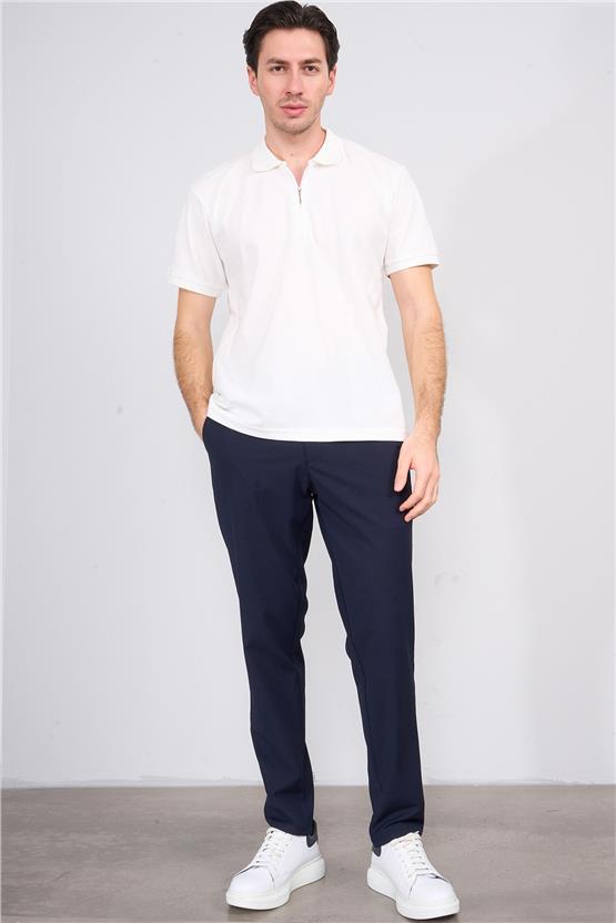 Chester Polo 3872 Erkek Polo Yaka 30/1 Penye Pike T-shirt Krem