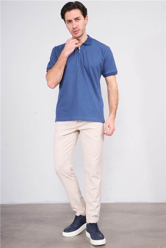 Chester Polo 3872 Erkek Polo Yaka 30/1 Penye Pike T-shirt Koyu İndigo