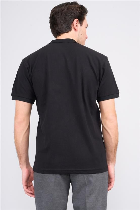 Chester Polo 3872 Erkek Polo Yaka 30/1 Penye Pike T-shirt Siyah