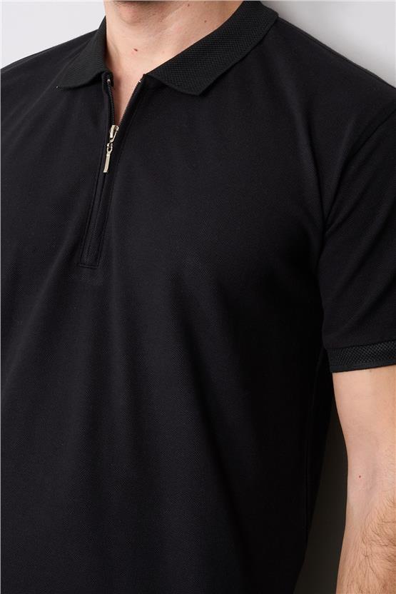 Chester Polo 3872 Erkek Polo Yaka 30/1 Penye Pike T-shirt Siyah