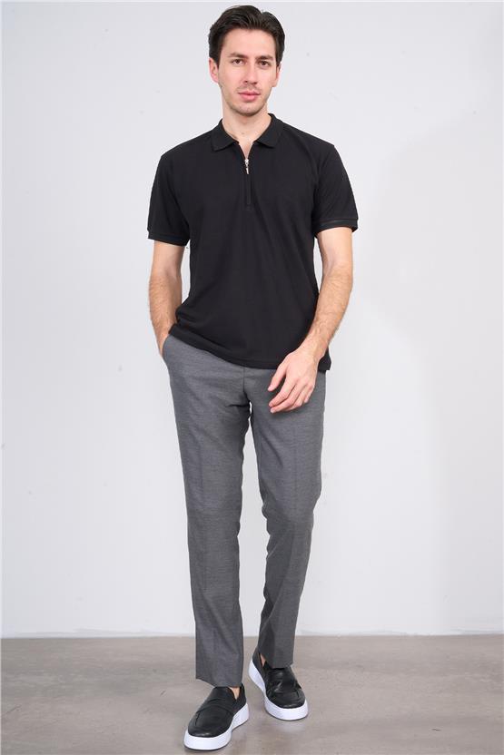 Chester Polo 3872 Erkek Polo Yaka 30/1 Penye Pike T-shirt Siyah