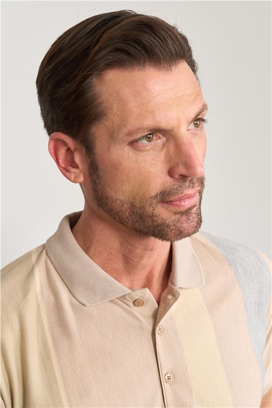 Chester Polo 3897 Erkek Polo Yaka 30/1 Ringelli Pike T-shirt Bej