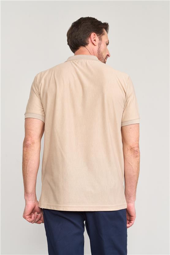 Chester Polo 3897 Erkek Polo Yaka 30/1 Ringelli Pike T-shirt Bej