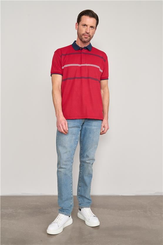Chester Polo 3950 Erkek Polo Yaka 30/1 Örme T-shirt Kırmızı
