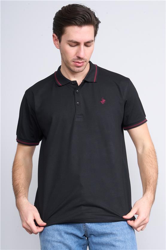 Chester Polo 3953 Erkek Polo Yaka 30/1 Pike T-shirt Siyah