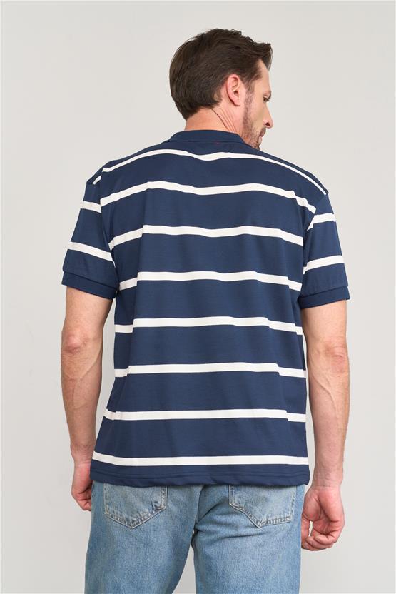 Chester Polo 3954 Erkek Polo Yaka Ringel Raporlu T-shirt Lacivert