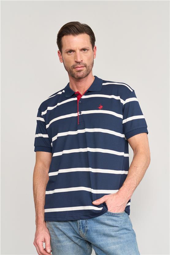 Chester Polo 3954 Erkek Polo Yaka Ringel Raporlu T-shirt Lacivert