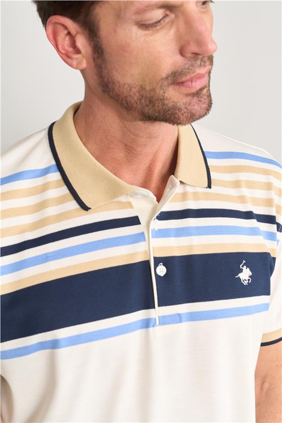 Chester Polo 3955 Erkek Polo Yaka 30/1 Pike T-shirt Beyaz