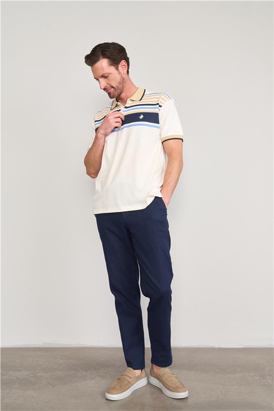 Chester Polo 3955 Erkek Polo Yaka 30/1 Pike T-shirt Beyaz