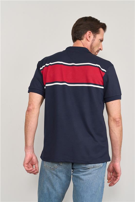Chester Polo 4110 Erkek Polo Yaka 30/1 Ringelli Pike T-shirt Lacivert