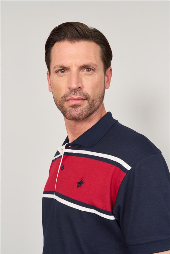 Chester Polo 4110 Erkek Polo Yaka 30/1 Ringelli Pike T-shirt Lacivert