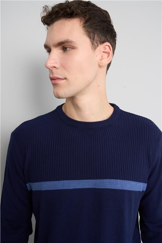 Chester Polo 5088 Erkek Bisiklet Yaka Triko Kazak Lacivert