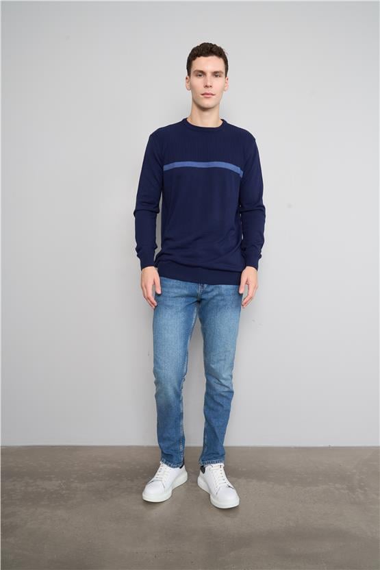 Chester Polo 5088 Erkek Bisiklet Yaka Triko Kazak Lacivert