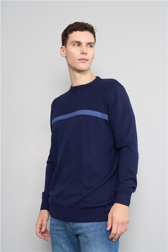 Chester Polo 5088 Erkek Bisiklet Yaka Triko Kazak Lacivert