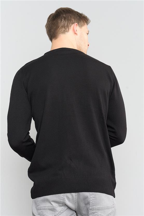 Chester Polo 5125 Erkek Bisiklet Yaka Triko Kazak Siyah