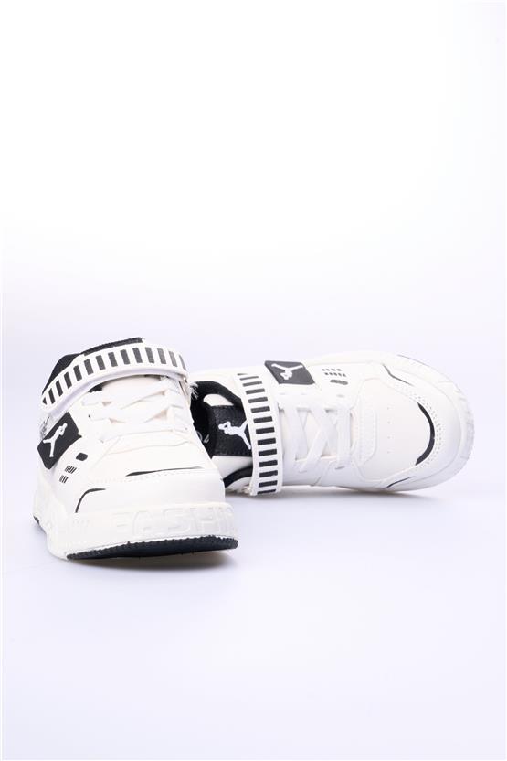 Cool King Kısa Beyaz Patik Erkek Çocuk Ayakkabı