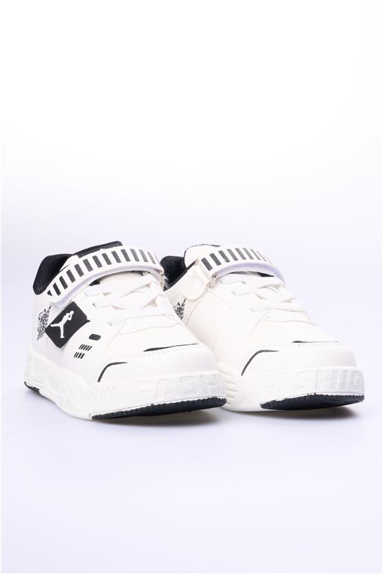 Cool King Kısa Beyaz Patik Erkek Çocuk Ayakkabı