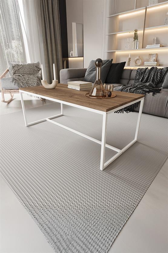 Deconode Alpine Orta Sehpa Beyaz-Kahverengi DN1100BK