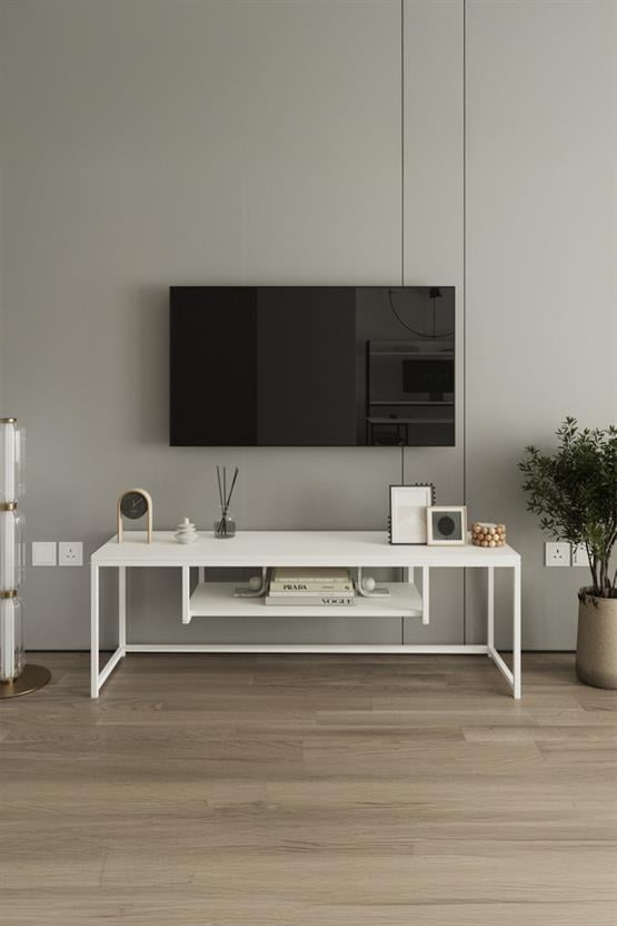 Deconode Arcadia TV Sehpası Beyaz- Beyaz DN1095BB