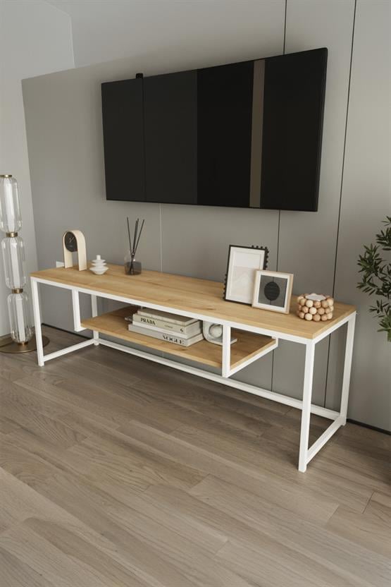 Deconode Arcadia TV Sehpası Beyaz-Çam DN1095BÇ