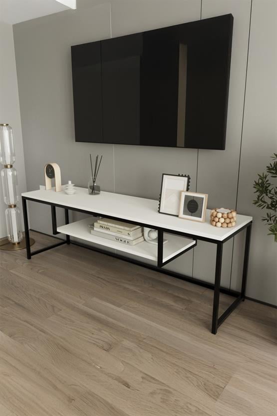 Deconode Arcadia TV Sehpası Siyah- Beyaz DN1095SB